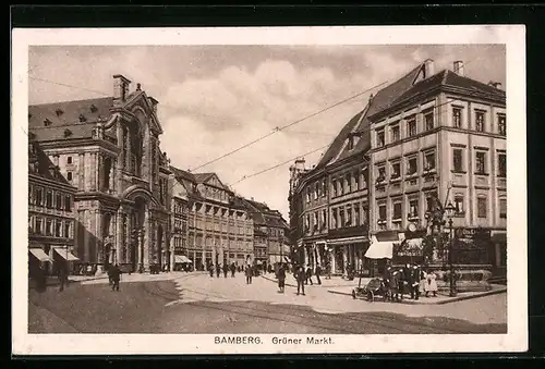 AK Bamberg, Passanten auf dem Grünen Markt