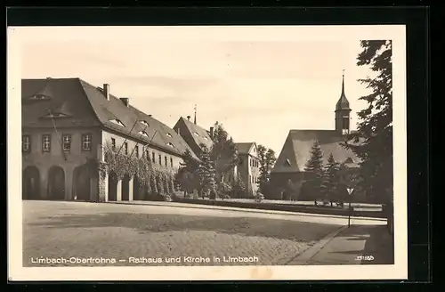 AK Limbach-Oberfrohna., Rathaus und Kirche