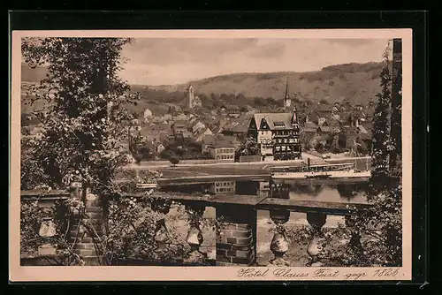 AK Traben-Trarbach a. d. Mosel, Blick auf das Hotel Clauss Feist