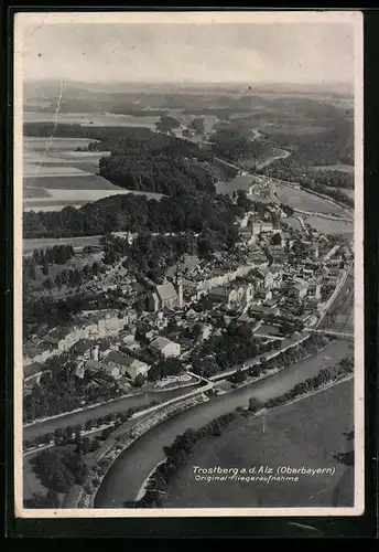 AK Trostberg a. d. Alz, Ortsansicht vom Flugzeug aus