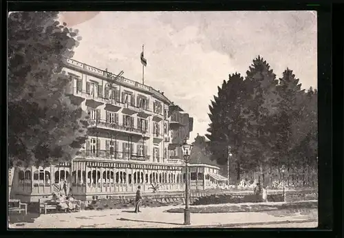 Künstler-AK Baden-Baden, Das herrschaftliche Hotel Atlantik