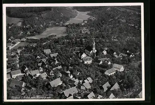 AK Mösbach i. Baden, Ortsansicht vom Flugzeug aus