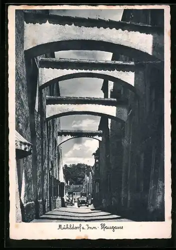 AK Mühldorf a. Inn, Blick durch die Pfaugasse