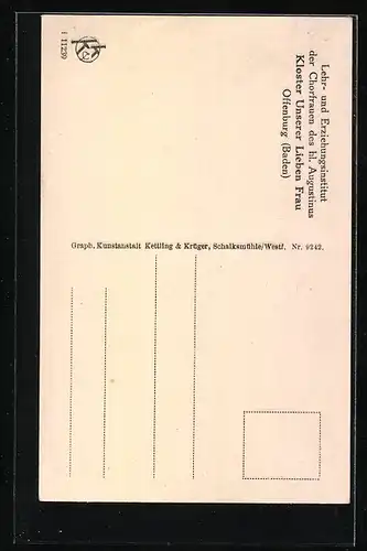 AK Offenburg /Baden, Kloster Unserer Lieben Frau, Musikgang d. Lehr-und Erziehungsinstitus