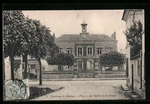 AK Flins, la Mairie et les Ecoles