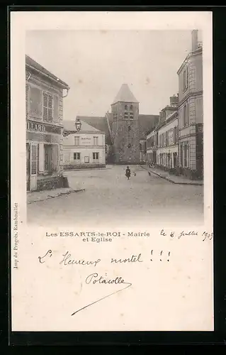 AK Les Essarts-le-Roi, Mairie et Eglise