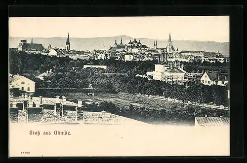 AK Olmütz, Stadtpanorama mit der Kathedrale