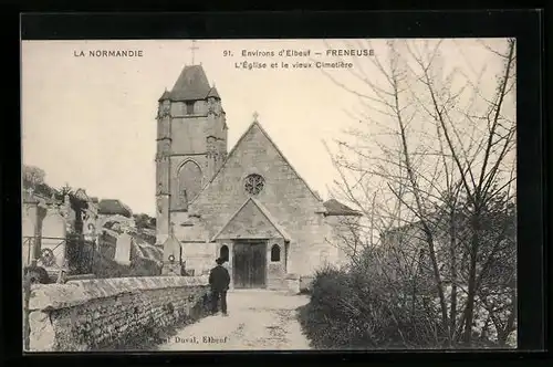 AK Freneuse pres Elbeuf, L`Eglise et le vieux Cimetiere