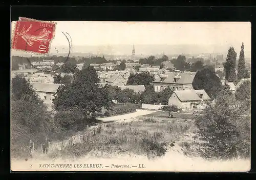 AK Saint-Pierre les Elbeuf, Vue Panoramique, L`Eglise