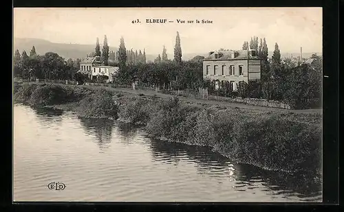 AK Elbeuf, Vue sur la Seine