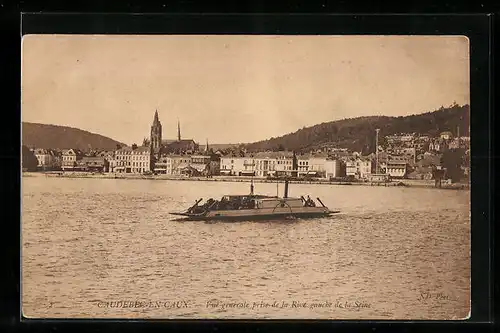 AK Caudebec en Caux, Vue generale prise de la Rive gauche de la Seine
