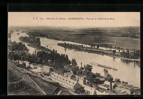 AK Bonsecours pres Rouen, Vue sur la Vallee de la Seine