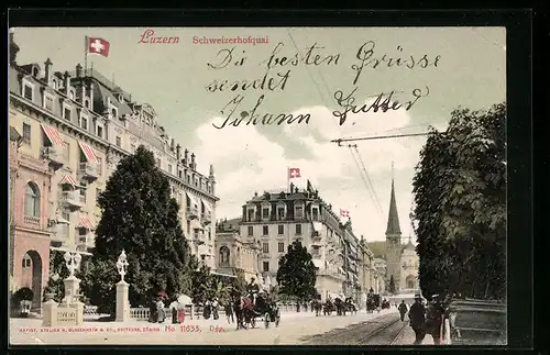 AK Luzern, Blick auf das Schweizerhofquai