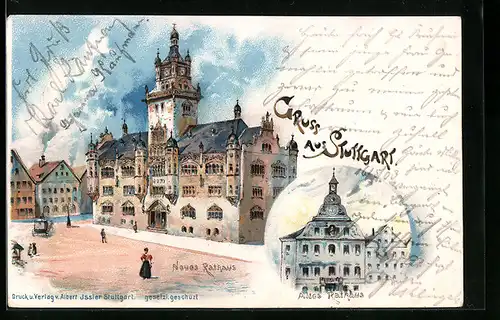 Lithographie Stuttgart, Neues Rathaus