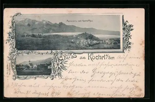 AK Kochel a. See., Panorama des Ortes