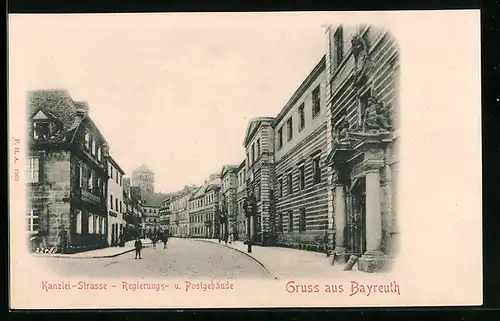 AK Bayreuth, Kanzlei-Strasse, Regierungs-und Postgebäude