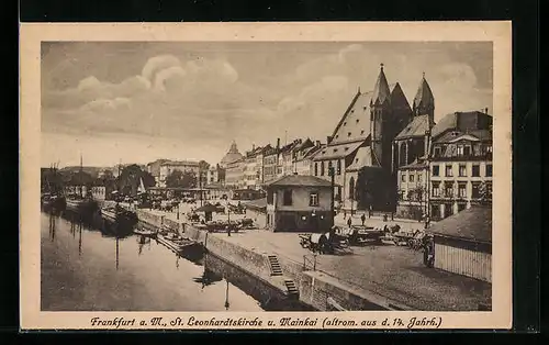 AK Alt-Frankfurt, St. Leonhardtskirche und Mainkai