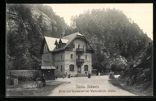 AK Hohnstein / Sächs. Schweiz, Hotel-Restaurant zur Waltersdorfer Mühle