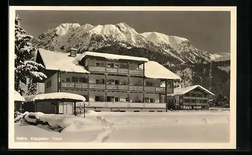 AK Oberstdorf / Allgäu, Gasthaus Kappeler Haus im Winterglanz