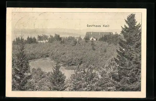 AK Grasellenbach, Gasthaus Zur schönen Aussicht auf der hohen Tromm, V. Keil