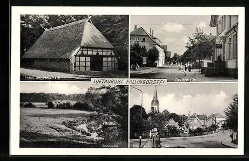 AK Fallingbostel, Vogteistrasse, Haus der Heidmark, Kirche
