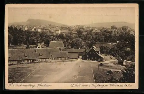 AK St. Andreasberg / Oberharz, Blick vom Neufang mit Wintereisbahn