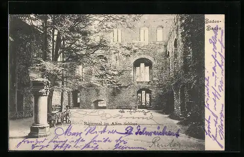 AK Baden-Baden, Rittersaal im Alten Schloss