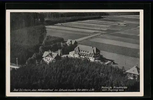AK Bad Dürrheim / Schwarzwald, Heilstätte Hirschhalde vom Flugzeug aus gesehen
