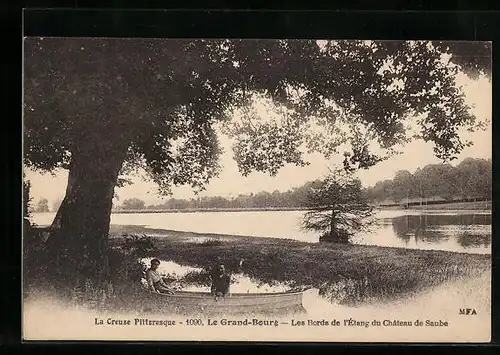 AK Le Grand-Bourg, les Bords de l`Étang du Chateau de Saube