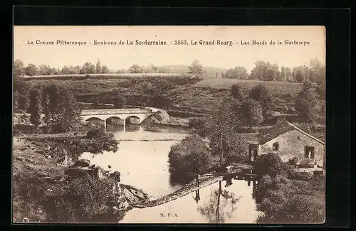 AK Le Grand-Bourg, les Bords de la Gartempe