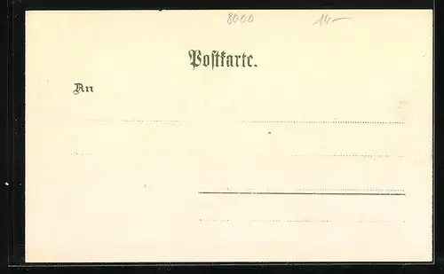 Lithographie Dresden, Kath. Kirche und Kgl. Schloss