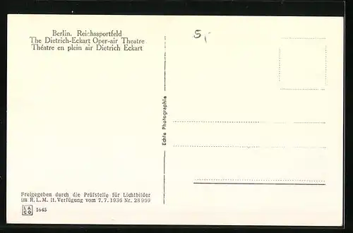 AK Berlin, Reichssportfeld mit Dietrich-Eckart-Freilichtbühne, Olympia