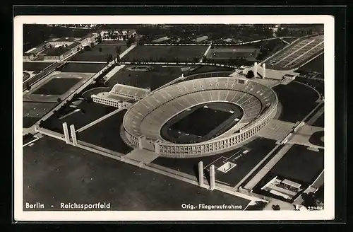 AK Berlin, Reichssportfeld, orig. Fliegeraufnahme