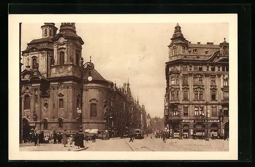 AK Praha, Cast Staromestskeho nam, Strassenbahn