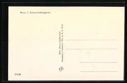 AK Wien I., Schwarzenbergplatz mit Strassenbahnen