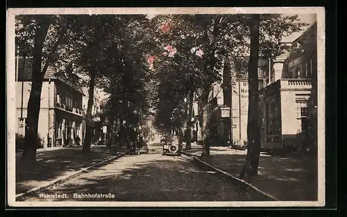 AK Hamburg-Rahlstedt, Blick in die Bahnhofstrasse