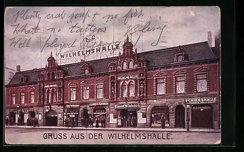 AK Hamburg-St.Pauli, Gruss aus der Wilhelmshalle