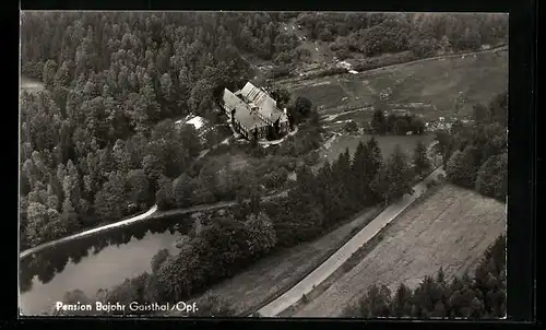AK Gaisthal / Opf., Hotel-Pension Bajohr vom Flugzeug aus gesehen