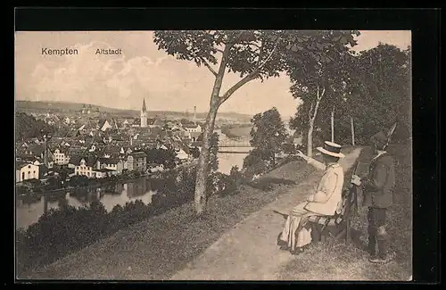 AK Kempten, Blick zur Altstadt