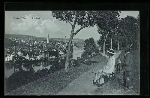 AK Kempten, Blick zur Altstadt
