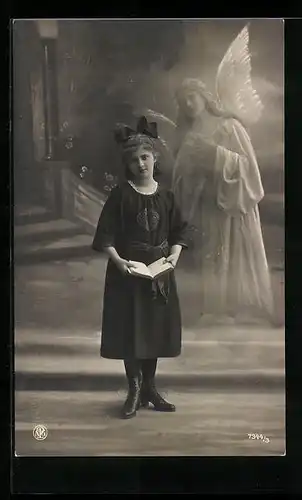 AK Schutzengel mit Konfirmandin