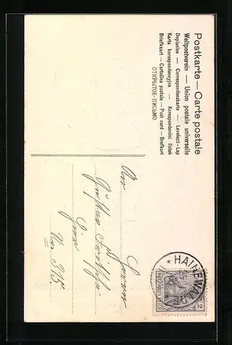 AK Junge mit Kuchen und Blumen zum Geburtstag