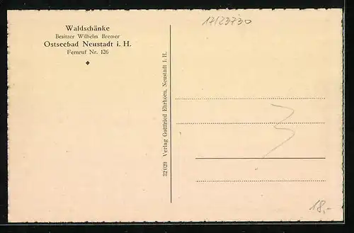 AK Neustadt i. H., Gasthaus Waldschänke