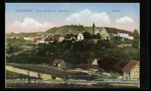 AK Leonberg, Obere Stadt mit Engelberg und Schloss