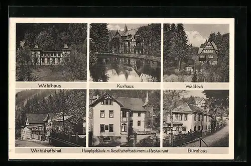 AK Allersdorf, Erholungsheim des FDGB Bad Finkenmühle, Kurhaus, Waldhaus, Waldeck, Bürohaus