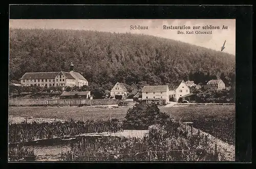 AK Schönau, Blick auf die Restauration zur schönen Au