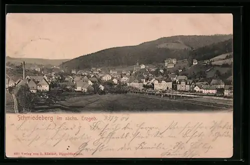 AK Schmiedeberg im sächs. Erzgeb., Generalansicht der Stadt