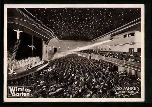 AK Berlin, Wintergarten mit Besuchern, 50 Jahre 1888-1938