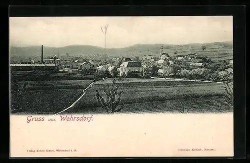 AK Wehrsdorf, Ortsansicht mit Umland