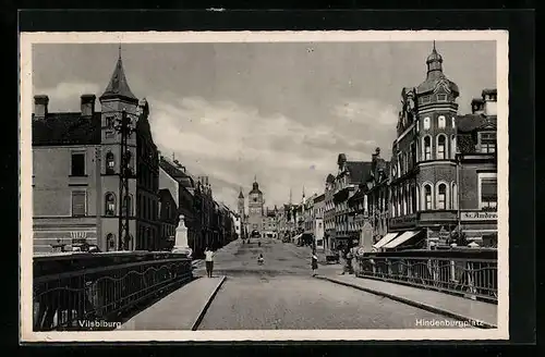 AK Vilsbiburg, Strassenpartie am Hindenburgplatz